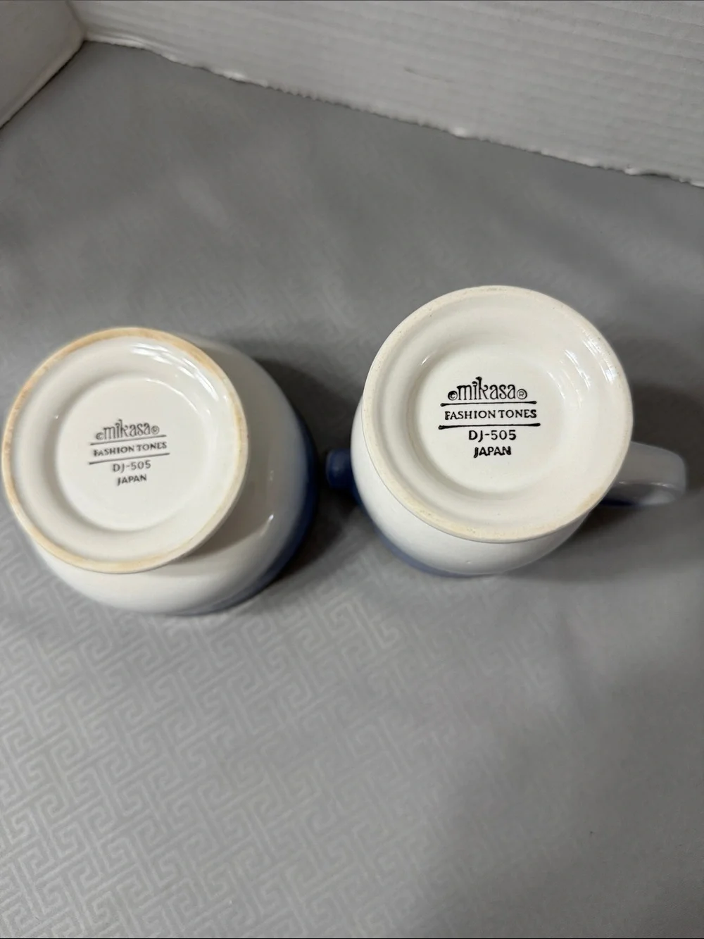 Vtg Mikasa Moon Glow Fashion Tones Lidded Sugar Bowl & Creamer Set DJ 505 Japan